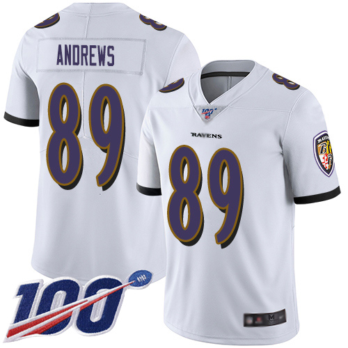 Baltimore Ravens Limited White Men Mark Andrews Road Jersey NFL Football 89 100th Season Vapor Untouchable